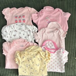 Carter's Pink and White Baby Bodysuit Collection